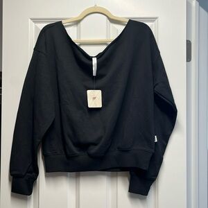 Brand New w/Tags - Size Small Slightly Off the Shoulder Black Sweatshirt